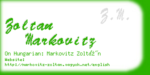 zoltan markovitz business card